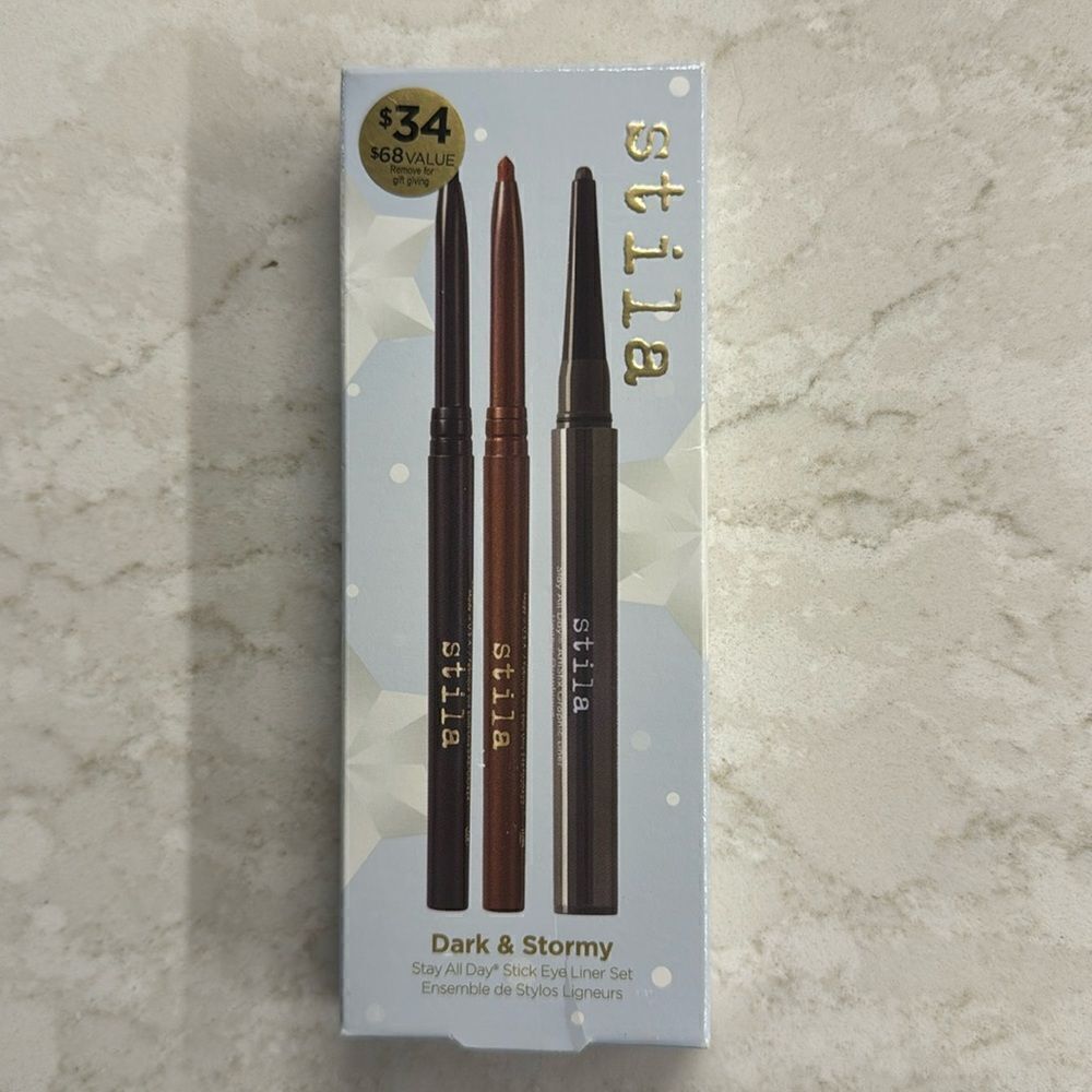 NEW Stila Dark & Stormy Stay All Day Stick Eye Liner Set of 3 Cosmetics